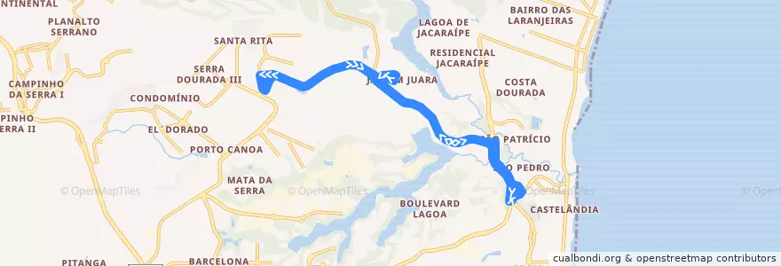 Mapa del recorrido 823 T.Jacaraípe / Capivari via Jardim Juara de la línea  en 塞拉.