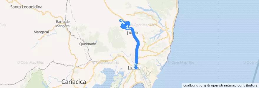 Mapa del recorrido 827 Vista da Serra / T.Carapina via Campinho da Serra/BR101 de la línea  en 塞拉.