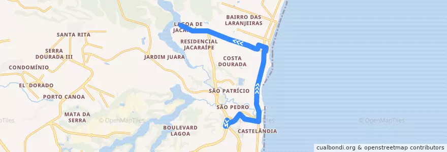 Mapa del recorrido 869 Lagoa / T. Jacaraípe via Abdo Saad de la línea  en 塞拉.