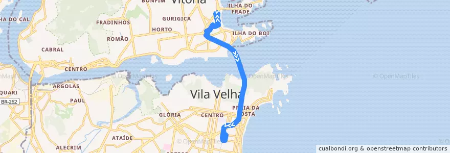 Mapa del recorrido 400C Praia Stª Helena / Vila Velha via 3ª Ponte de la línea  en Microrregião Vitória.