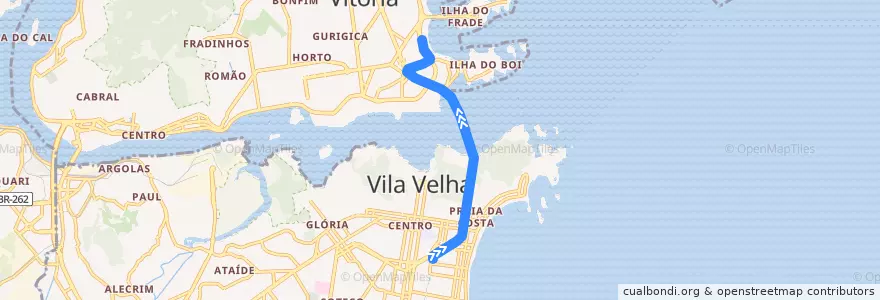 Mapa del recorrido 400C Vila Velha / Praia Stª Helena via 3ª Ponte de la línea  en Microrregião Vitória.