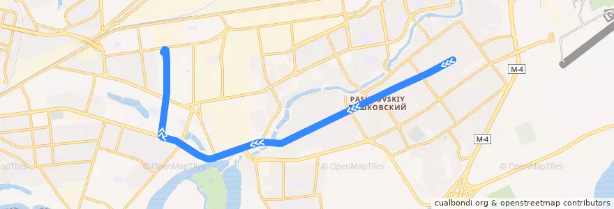Mapa del recorrido Трамвай №9: "улица Бершанской - Хладокомбинат" de la línea  en Krasnodar Municipality.