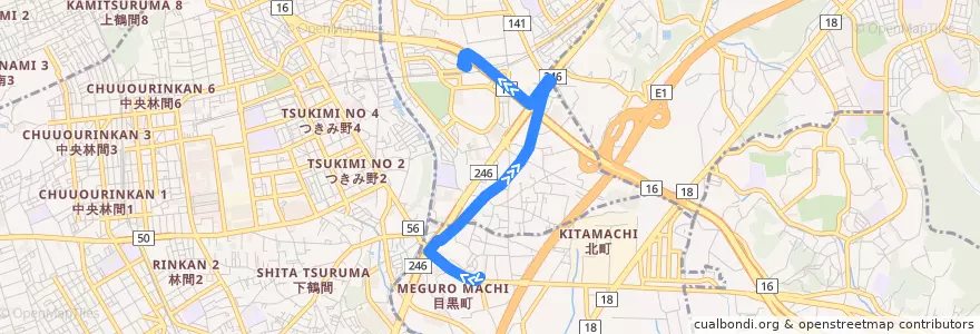 Mapa del recorrido 南町田03系統 de la línea  en Giappone.