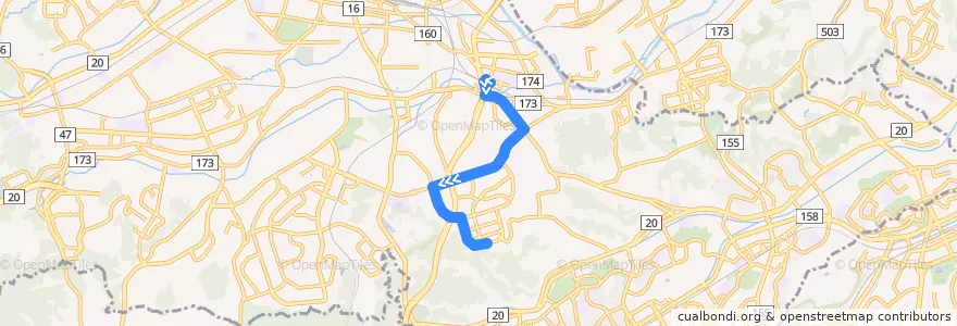 Mapa del recorrido 北10系統 北野駅北口 => 西武北野台 de la línea  en 八王子市.