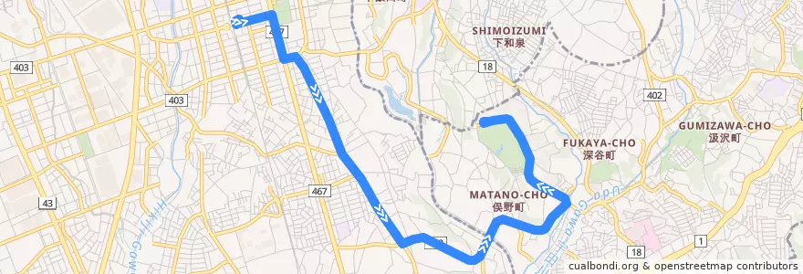 Mapa del recorrido 湘27 亀井野経由 ドリームハイツ行 de la línea  en 神奈川県.