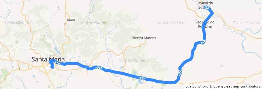 Mapa del recorrido Faxinal do Soturno -> Santa Maria de la línea  en Região Geográfica Imediata de Santa Maria.