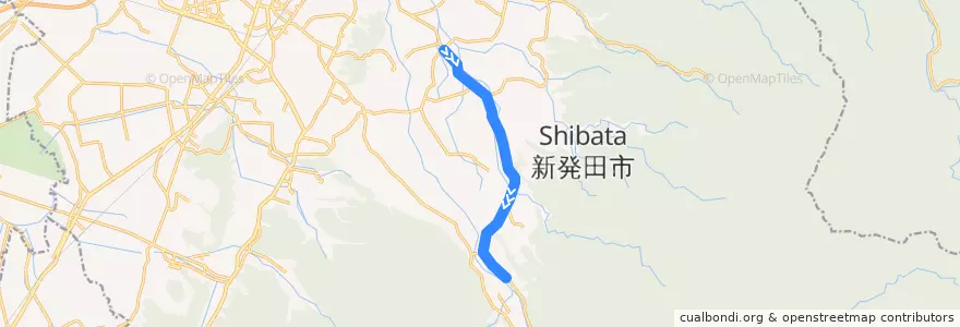 Mapa del recorrido 川東コミュニティバス（上板山・荒清水・小戸方面） de la línea  en 新発田市.