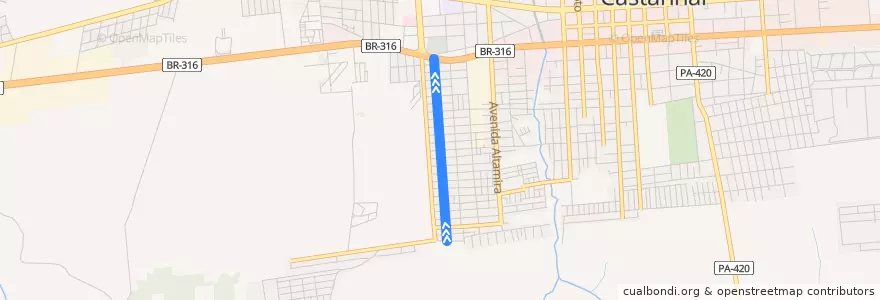 Mapa del recorrido Aveirence Rua I de la línea  en Castanhal.