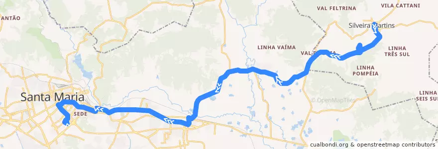 Mapa del recorrido Silveira Martins → Santa Maria de la línea  en Região Geográfica Imediata de Santa Maria.