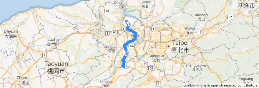 Mapa del recorrido 新北市 806 板橋-蘆洲 (返程) de la línea  en 新北市.