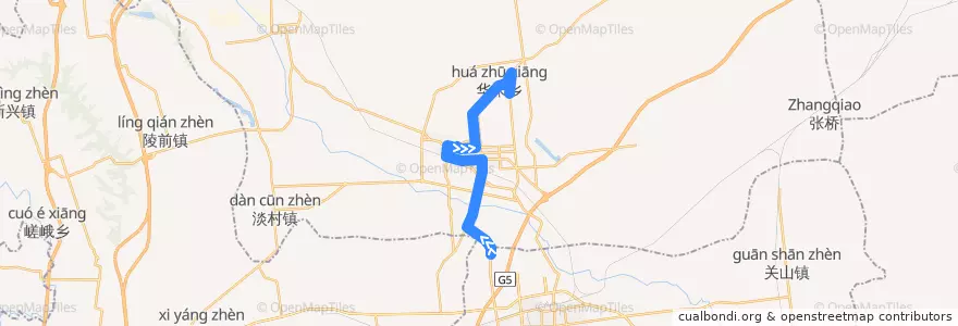 Mapa del recorrido 富平8 de la línea  en Fuping County.