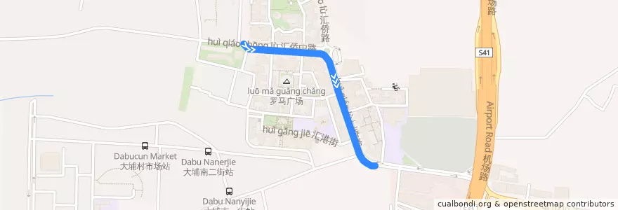 Mapa del recorrido 426路(小坪村委总站-汇侨南路) de la línea  en 白云区.