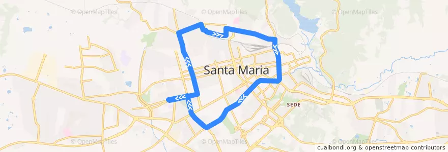 Mapa del recorrido Circular Norte de la línea  en Santa Maria.