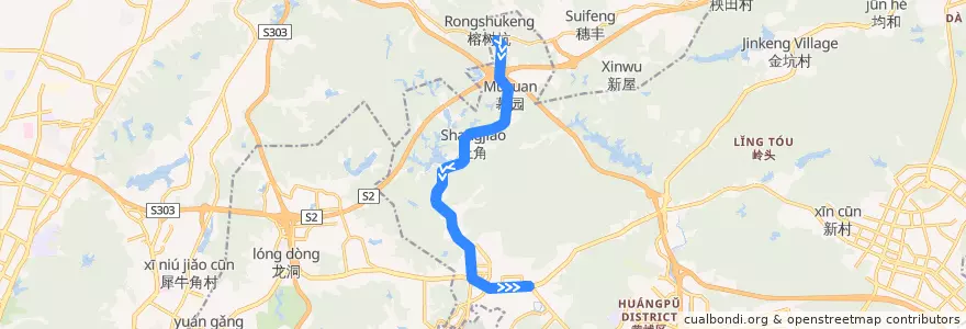Mapa del recorrido 449路[八斗村(天鹿湖社区服务站)总站-黄陂社区总站] de la línea  en 联和街道.