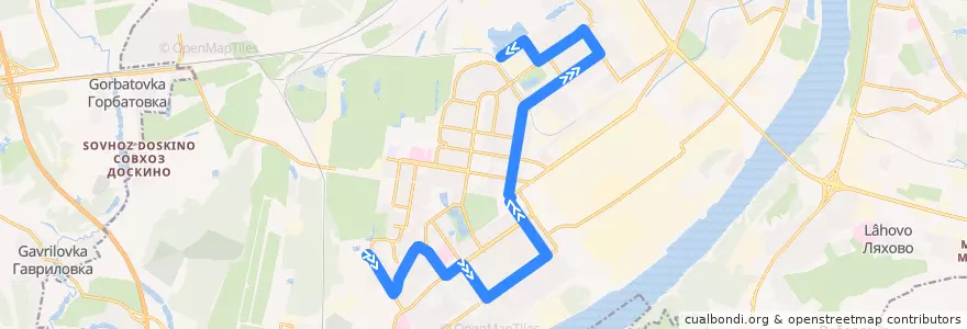 Mapa del recorrido Автобус 44: Космическая улица => улица Пермякова de la línea  en городской округ Нижний Новгород.