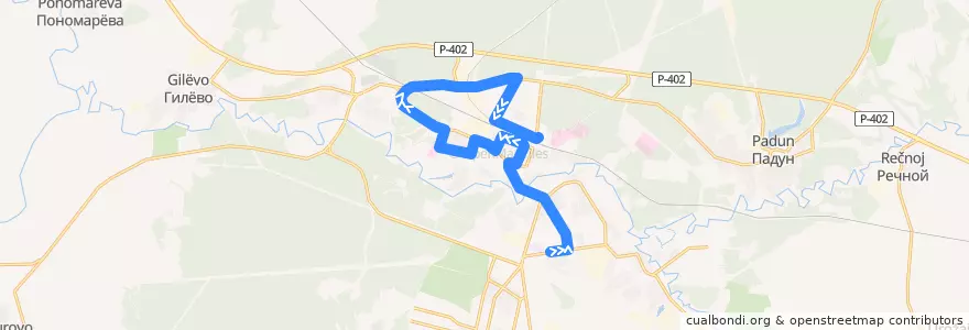 Mapa del recorrido Автобус 2: Школа № 2 - Вечерняя школа de la línea  en Zavodoukovsky Urban Okrug.