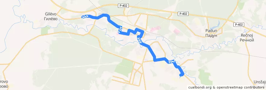 Mapa del recorrido Автобус 1: ДСУ - Пригород de la línea  en Заводоуковский городской округ.