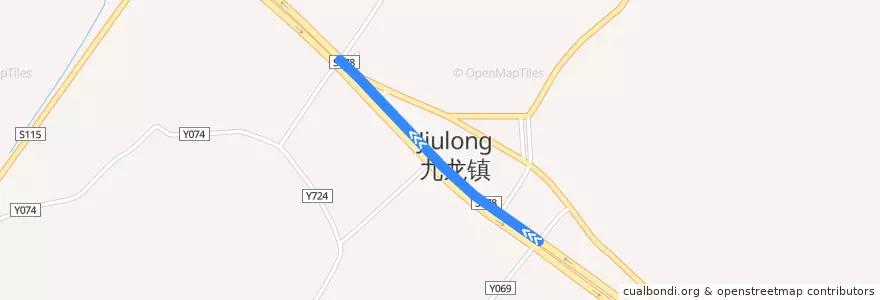 Mapa del recorrido 456路(长庚村总站-九龙镇政府总站) de la línea  en 龙湖街道.