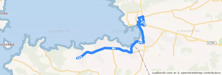 Mapa del recorrido Bus L02: Sol y Mar → Sant Antoni de la línea  en Ibiza.