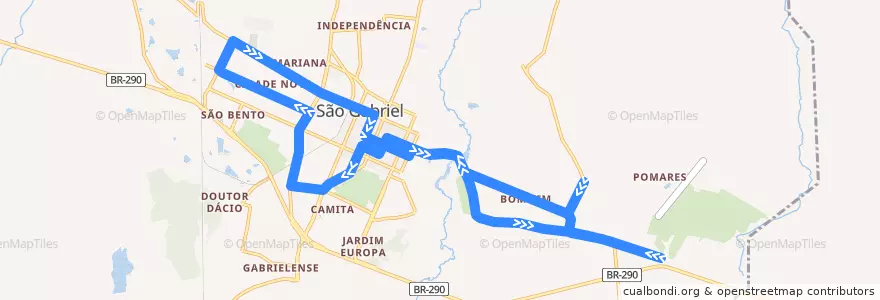 Mapa del recorrido Bom Fim - Cidade Nova de la línea  en São Gabriel.