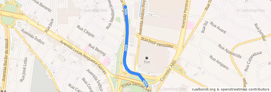 Mapa del recorrido 43: Detroit => Paulicéia de la línea  en São Bernardo do Campo.