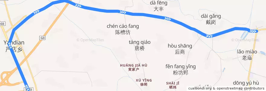 Mapa del recorrido 698路 de la línea  en 严店乡.