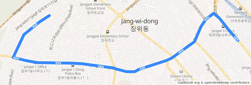 Mapa del recorrido 성북13 de la línea  en 城北区.