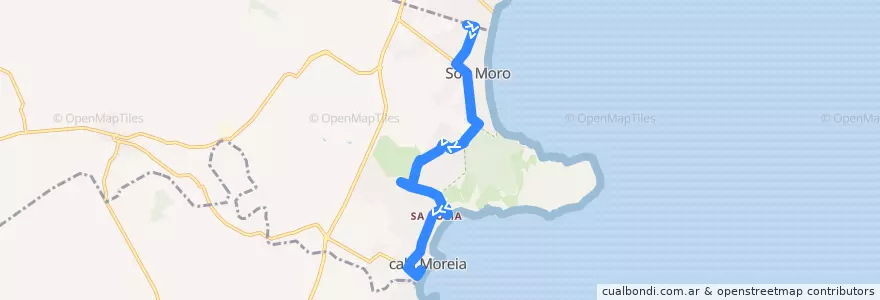 Mapa del recorrido MiniTrenet Cala Millor de la línea  en Sant Llorenç des Cardassar.