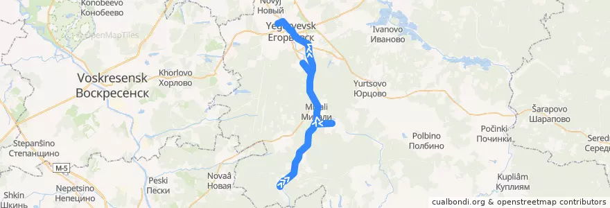 Mapa del recorrido Автобус: № 21 «Троица» - «Егорьевск (автовокзал) de la línea  en городской округ Егорьевск.