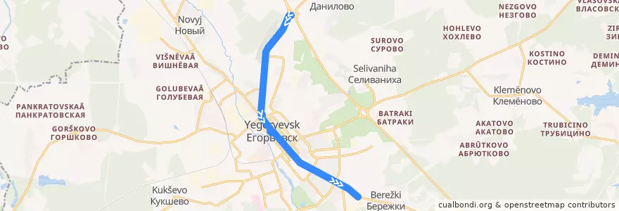 Mapa del recorrido Автобус: № 7 «Владимирская улица - Дорожный участок» de la línea  en городской округ Егорьевск.