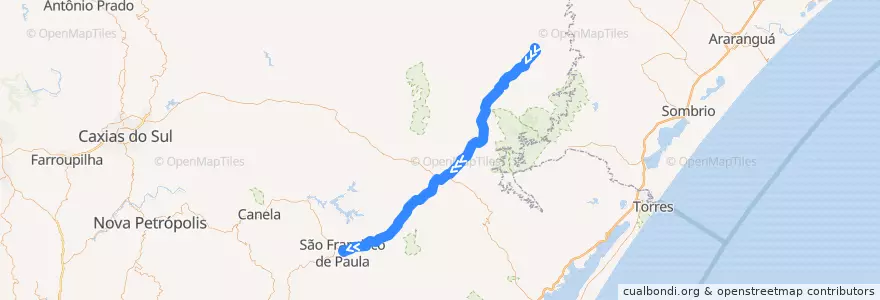 Mapa del recorrido OVD-SFP de la línea  en Região Geográfica Imediata de Caxias do Sul.