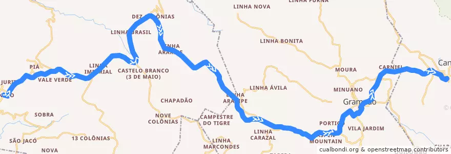 Mapa del recorrido NPE-CAN de la línea  en Região Geográfica Imediata de Caxias do Sul.