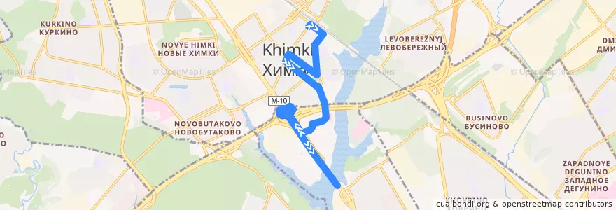 Mapa del recorrido Автобус № 345 ст. Химки - м. "Речной вокзал" de la línea  en District fédéral central.