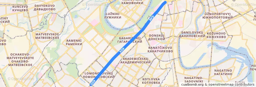 Mapa del recorrido Автобус 144к: Улица Кравченко => Метро «Октябрьская» de la línea  en Москва.
