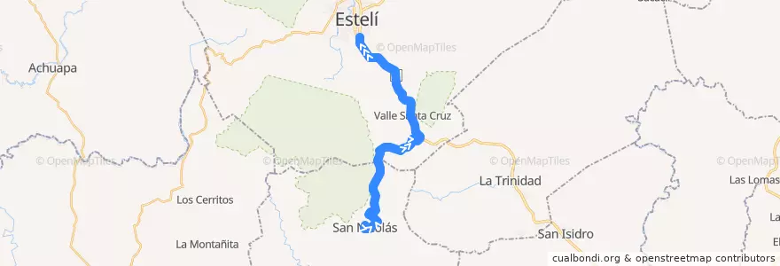 Mapa del recorrido San Nicolás - Estelí de la línea  en エステリ県.