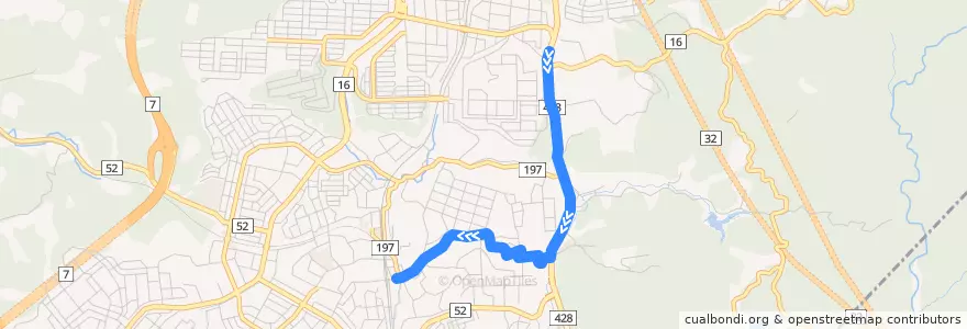 Mapa del recorrido 29：鈴蘭台～峠 de la línea  en 北区.