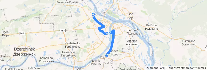 Mapa del recorrido Автобус 29: Красное Сормово => Автовокзал «Щербинки» de la línea  en городской округ Нижний Новгород.