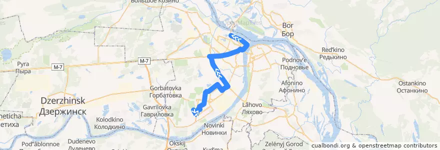 Mapa del recorrido Автобус 49: Космичекая улица => Мещерское озеро de la línea  en городской округ Нижний Новгород.