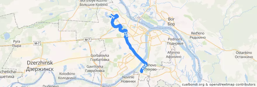 Mapa del recorrido Автобус 55: ЗКПД-4 => Автостанция «Щербинки» de la línea  en городской округ Нижний Новгород.