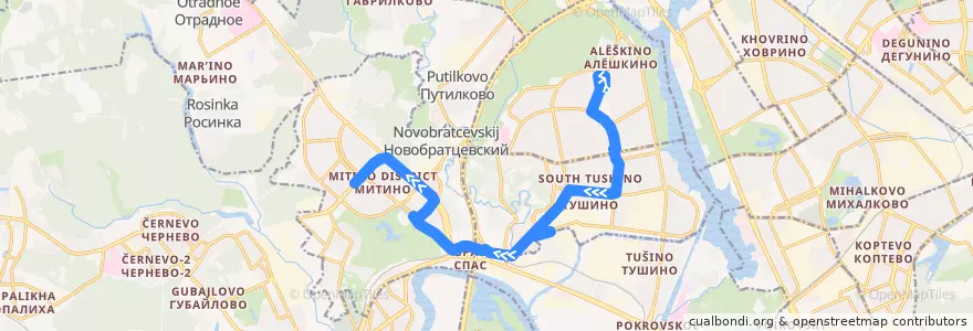 Mapa del recorrido Автобус 252: Метро "Планерная" => Метро "Митино" de la línea  en Северо-Западный административный округ.