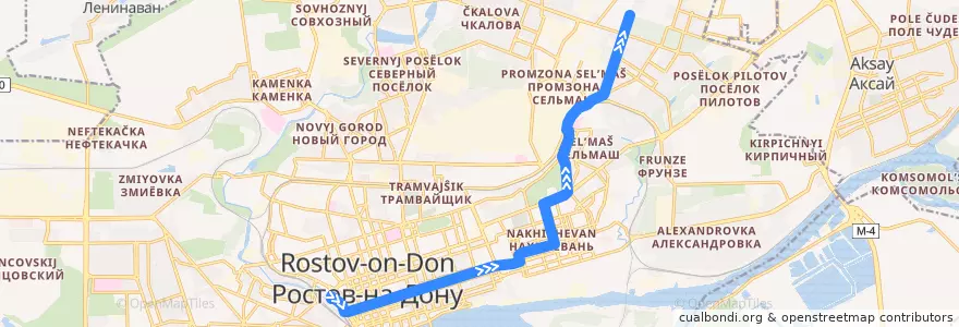Mapa del recorrido Автобус №3 Лесничество - Главный ЖДВ de la línea  en городской округ Ростов-на-Дону.