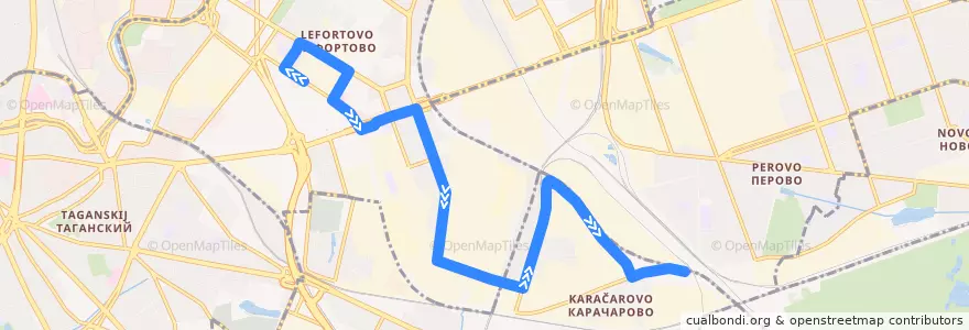 Mapa del recorrido Автобус 859: Центр обслуживания населения => Карачарово de la línea  en Юго-Восточный административный округ.