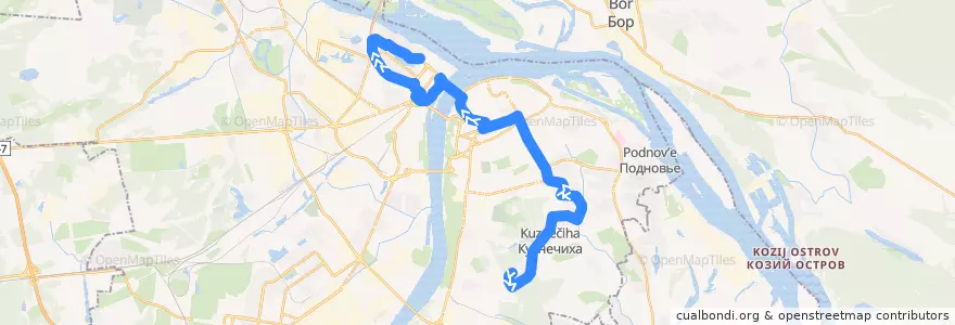 Mapa del recorrido Автобус 41: микрорайон Цветы => микрорайон «Седьмое небо» de la línea  en Stadtkreis Nischni Nowgorod.