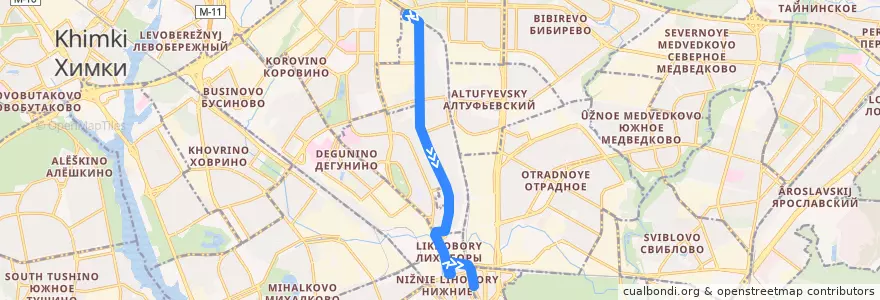 Mapa del recorrido Автобус 677к: платформа "Лианозово" - метро "Окружная" de la línea  en Nördlicher Verwaltungsbezirk.