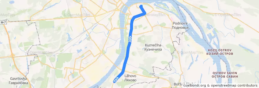 Mapa del recorrido Троллейбус 31: микрорайон Щербинки-2 => площадь Минина и Пожарского de la línea  en Nizhny Novgorod.