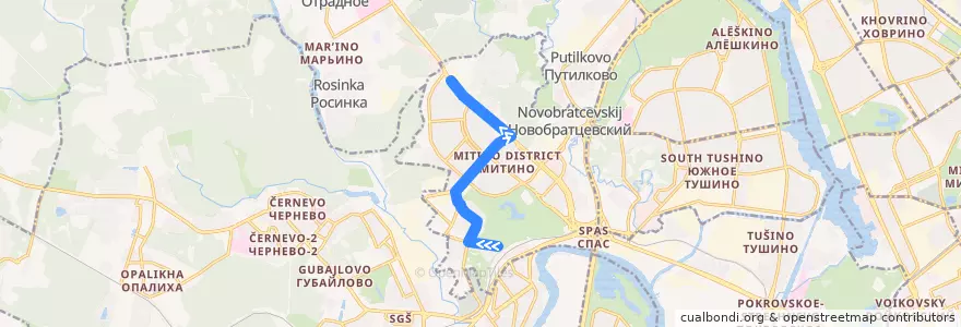 Mapa del recorrido Автобус 240: Улица Рословка => 4-й микрорайон Митина de la línea  en район Митино.