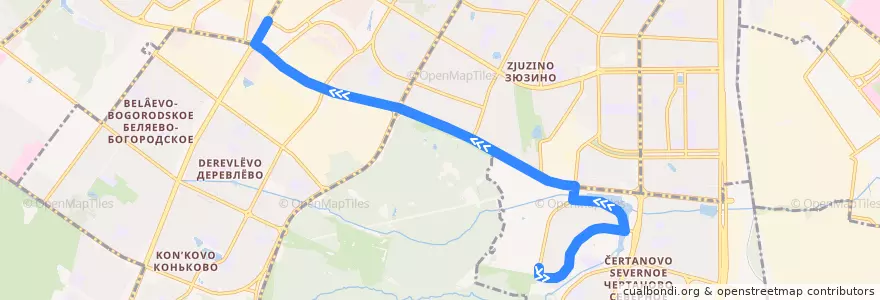 Mapa del recorrido Автобус 624: Чертаново-Северное => Метро "Калужская" de la línea  en Москва.