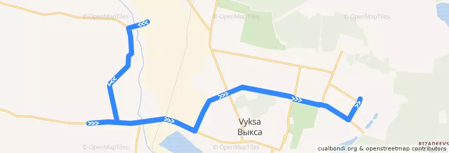 Mapa del recorrido Автобус 2: Стан-5000 => Иверский монастырь de la línea  en городской округ Выкса.