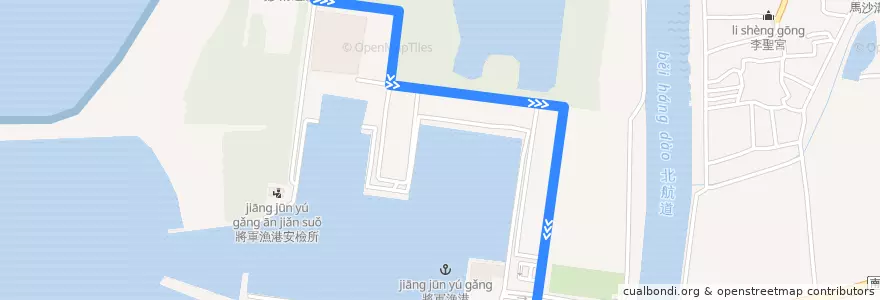 Mapa del recorrido 藍10(延駛馬沙溝遊憩區_返程) de la línea  en 將軍區.