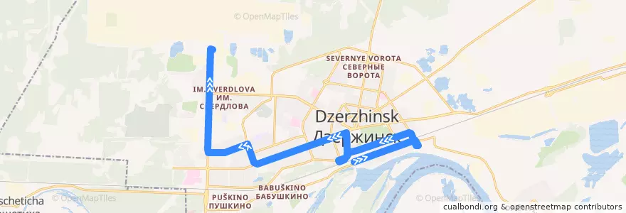 Mapa del recorrido Автобус №28 (АО «Канат» - Завод им. Я.М. Свердлова) de la línea  en городской округ Дзержинск.